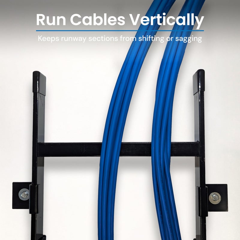 ICC Cable Runway Wall Bracket â€“ 2-Pack | Steel, Black Powder Coat, Flush Wall Mount - Image 3